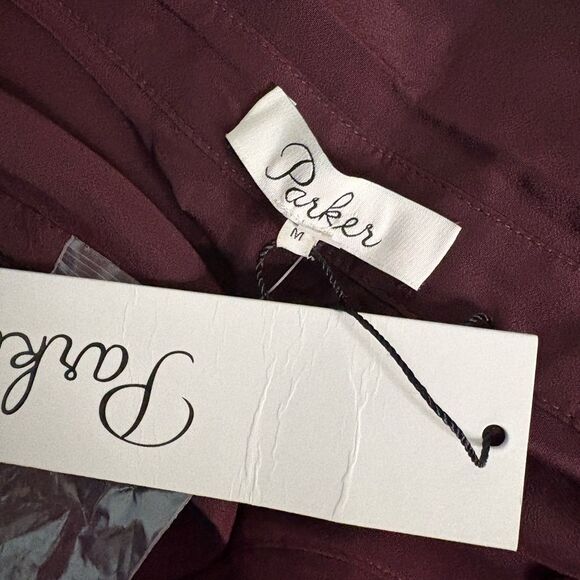 NWT Parker Sleeveless Burgundy button up Dress size Medium - Picture 5 of 5